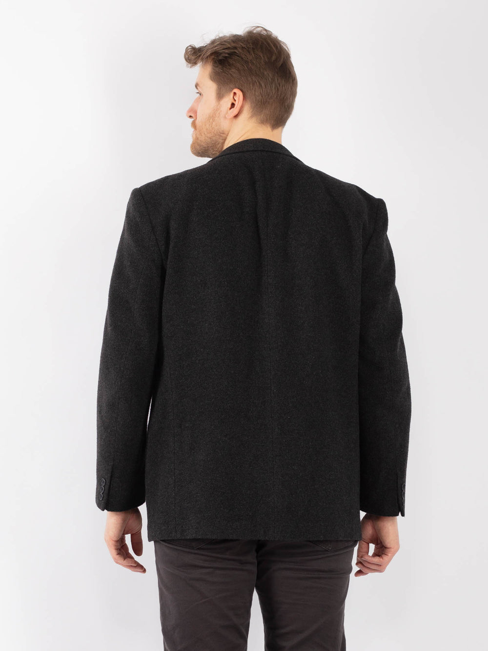 Vintage 90's Men Wool Blazer Jacket in GrayZ1322