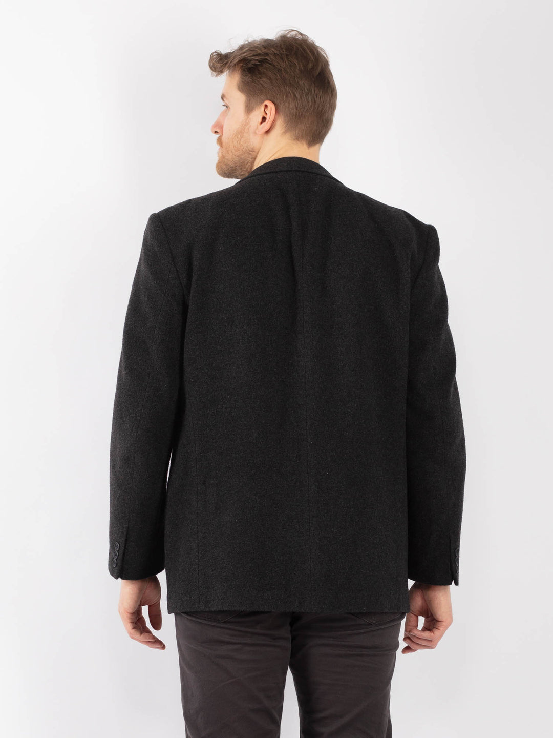 Vintage 90's Men Wool Blazer Jacket in GrayZ1322