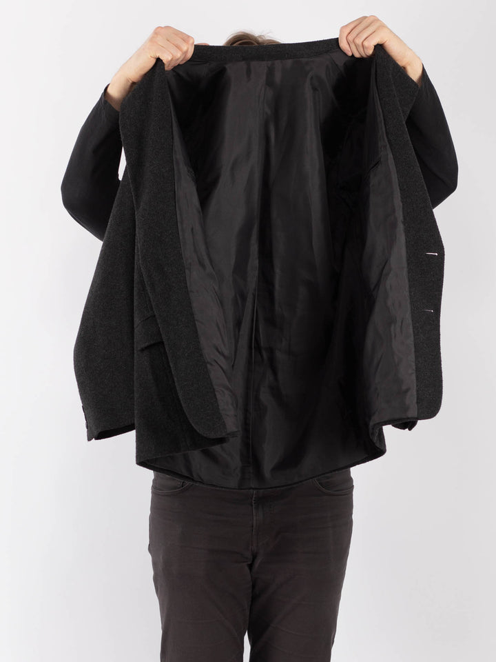 Vintage 90's Men Wool Blazer Jacket in GrayZ1322