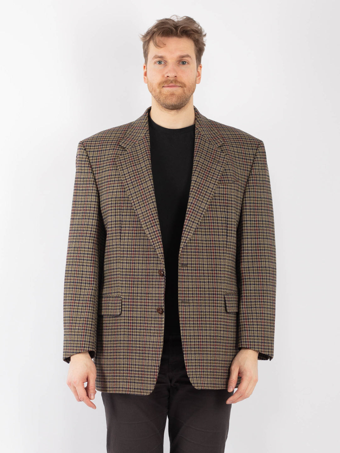 Vintage 90's Men Wool Blazer Jacket in MultiZ1325