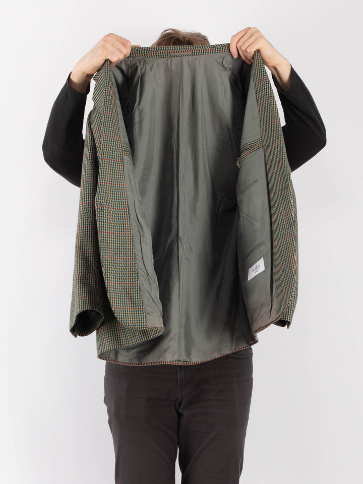 Vintage 90's Men Wool Blazer Jacket in GreenZ1338