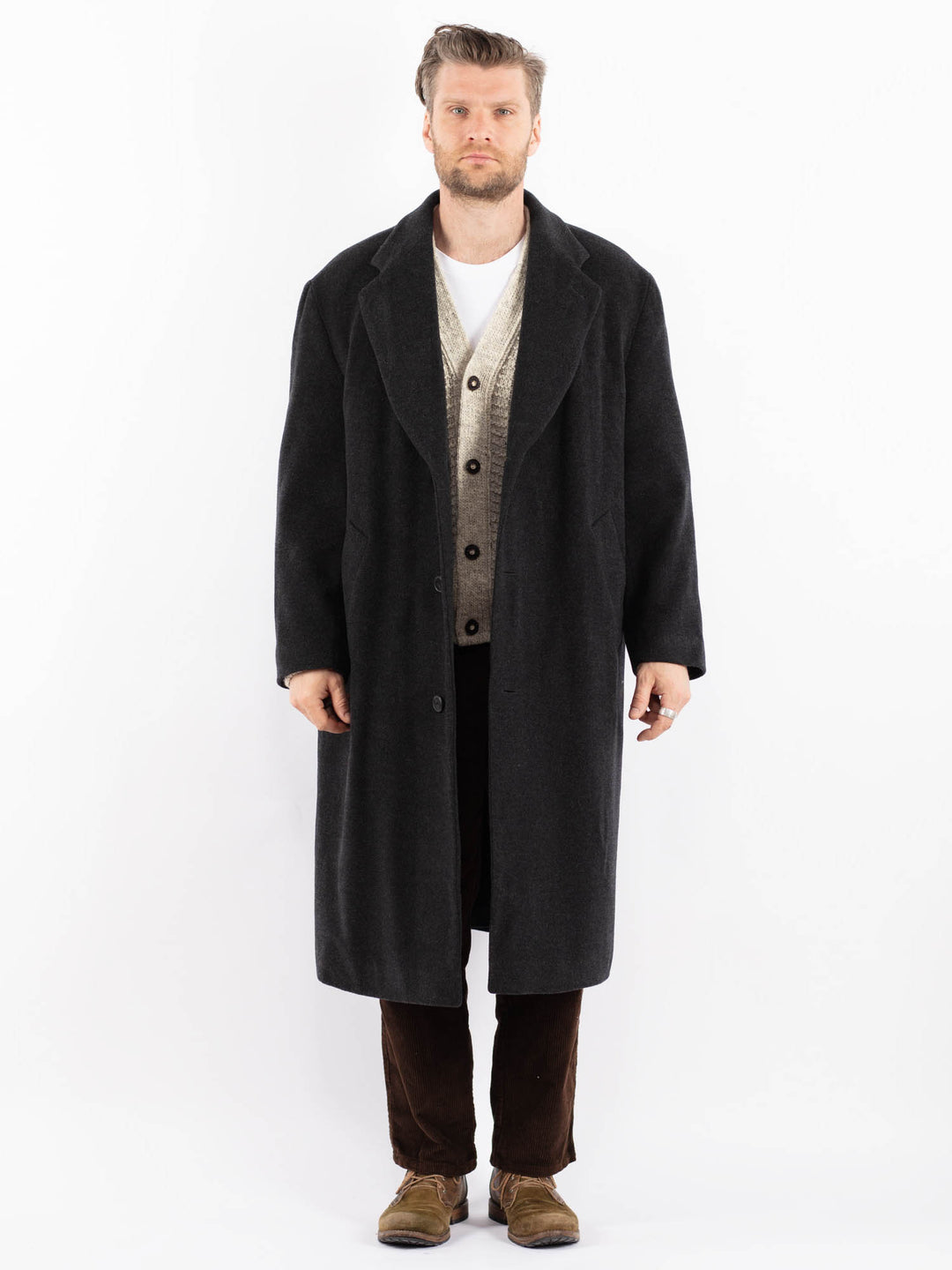 Vintage 90's Men Wool Coat in GrayZ1603