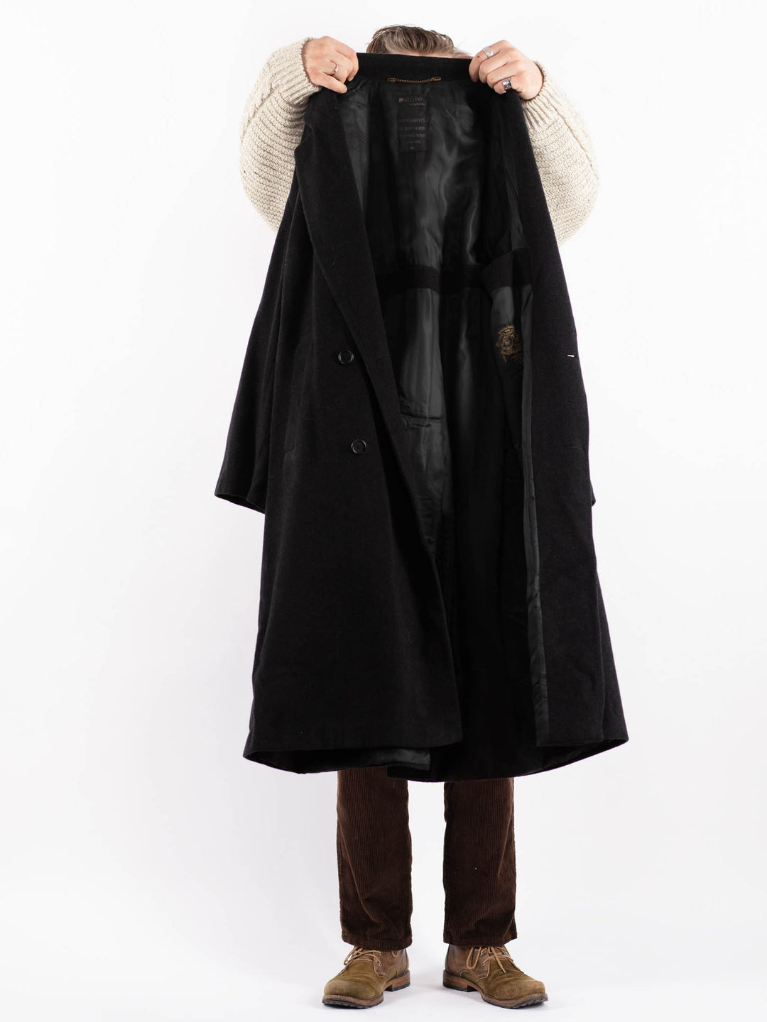 Vintage 90's Men Wool Blend Coat in GrayZ1604