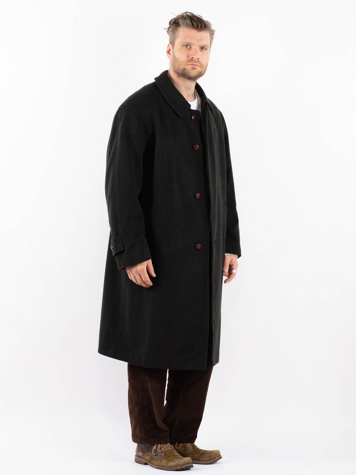 Vintage 90's Men Wool Coat in GreenZ1589