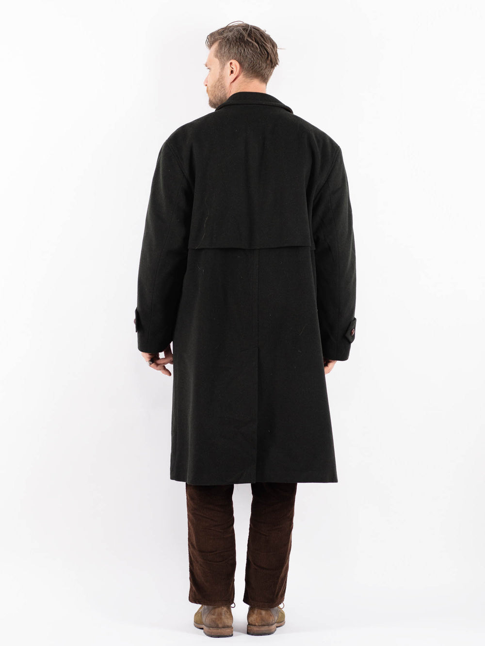 Vintage 90's Men Wool Coat in GreenZ1589
