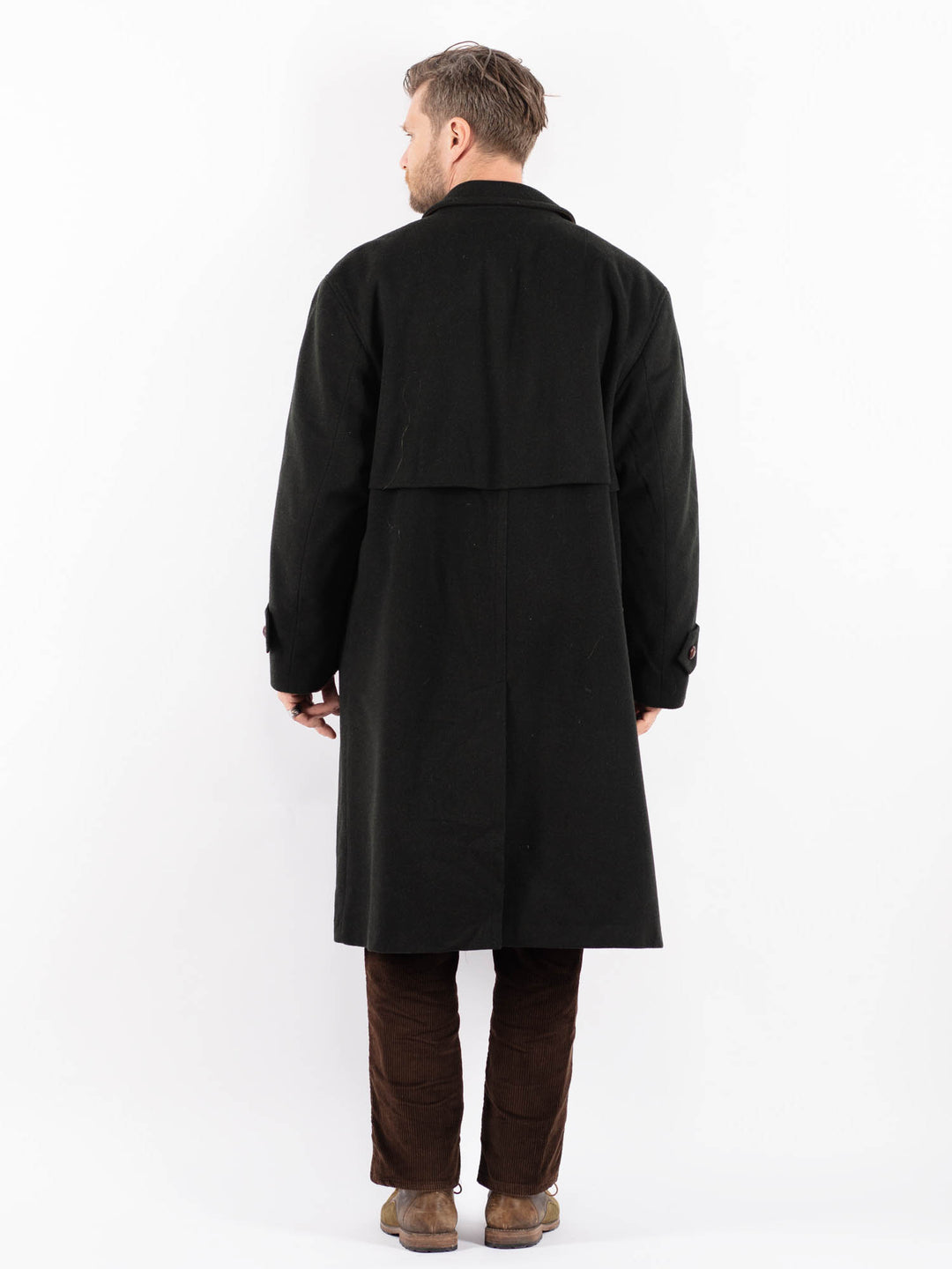 Vintage 90's Men Wool Coat in GreenZ1589