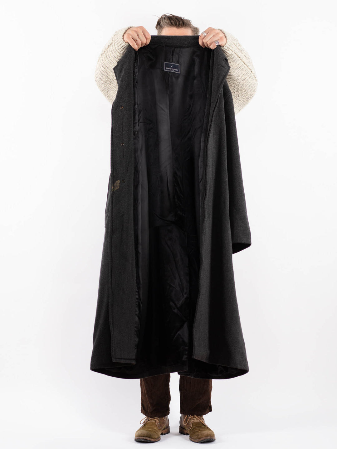 Vintage 90's Men Wool Blend Coat in GrayZ1590