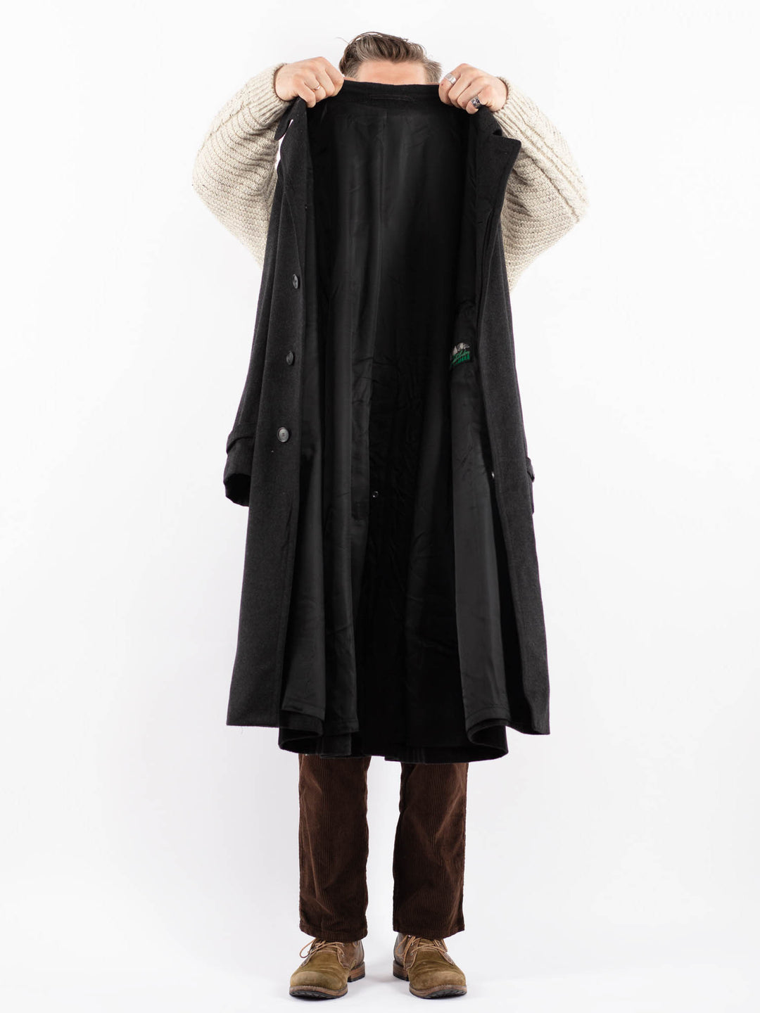 Vintage 90's Men Wool Blend Coat in GrayZ1591