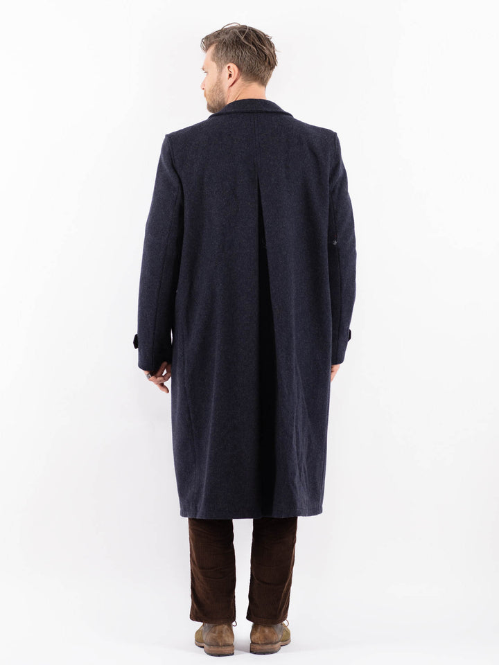 Vintage 90's Men Wool Blend Coat in BlueZ1592