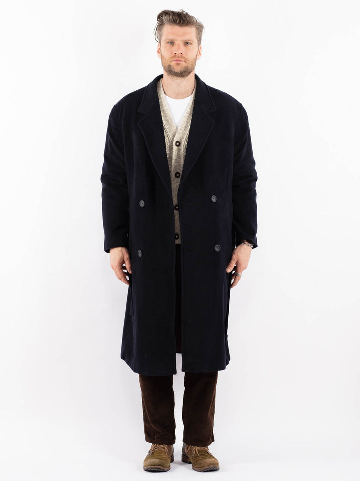 Vintage 90's Men Wool Blend Coat in BlueZ1612