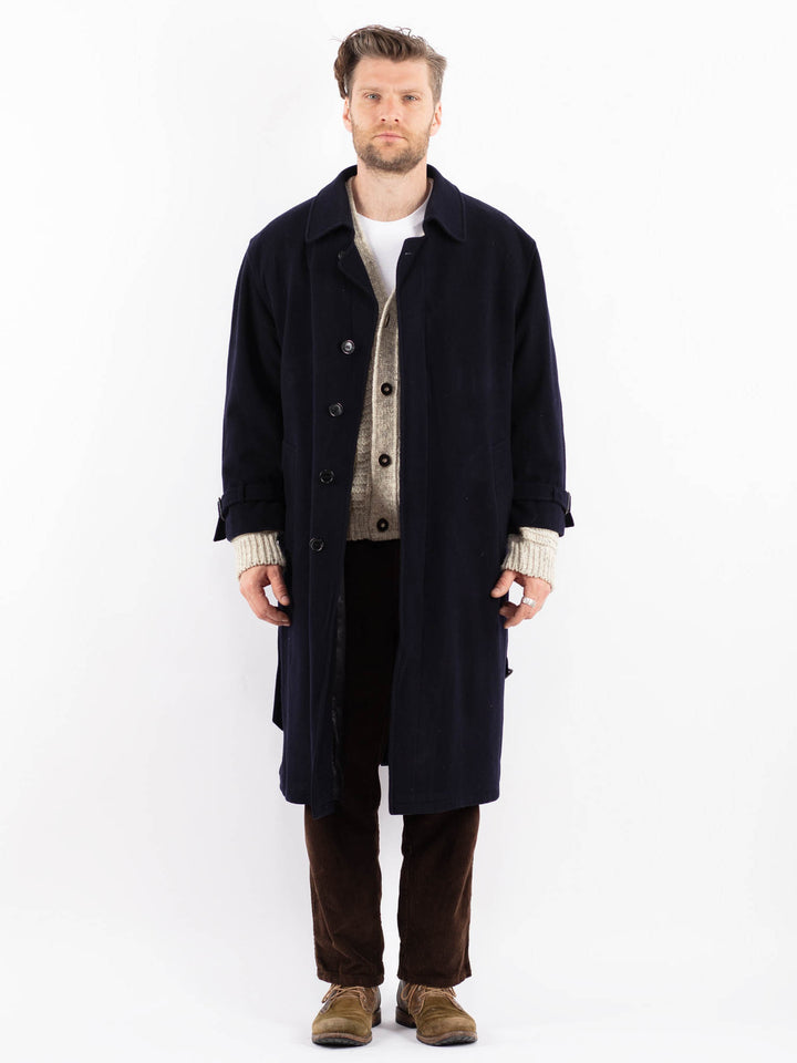 Vintage 90's Men Wool Blend Coat in BlueZ1595