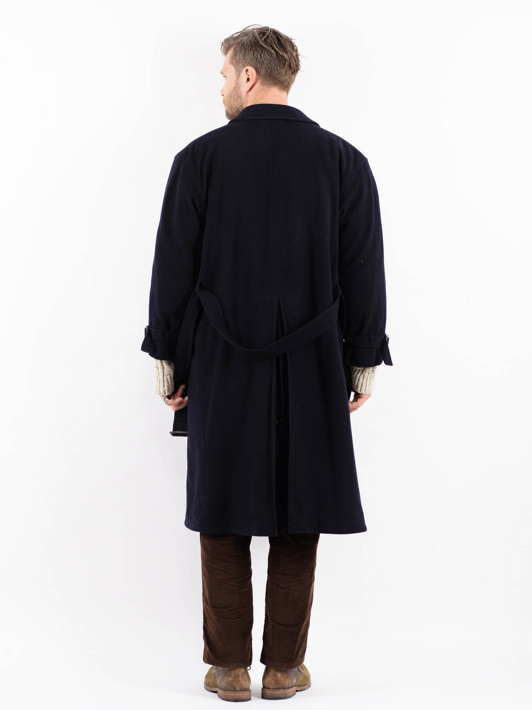 Vintage 90's Men Wool Blend Coat in BlueZ1595