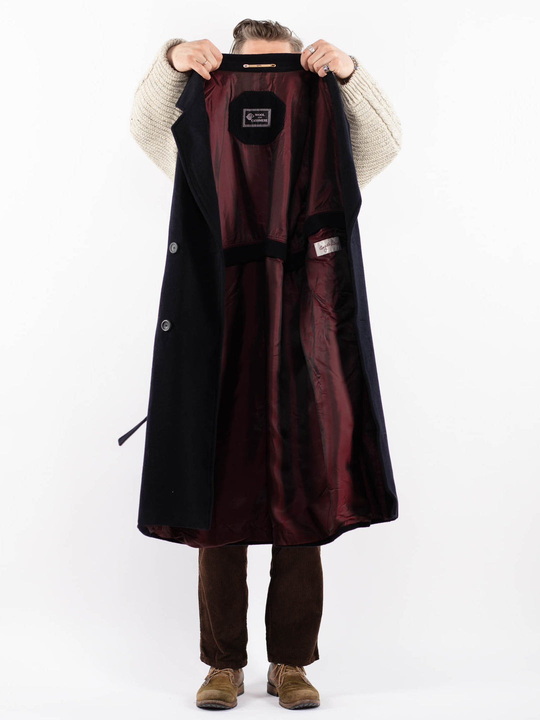 Vintage 90's Men Wool Blend Coat in BlueZ1612