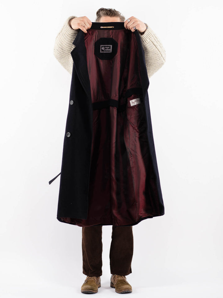 Vintage 90's Men Wool Blend Coat in BlueZ1612