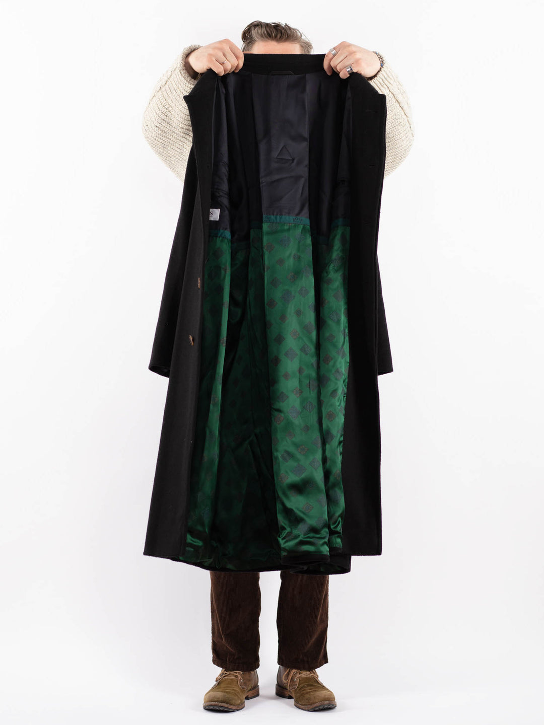 Vintage 90's Men Wool Coat in GrayZ1613