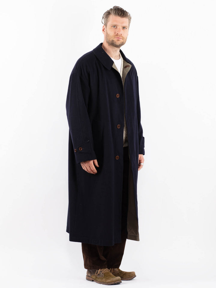 Vintage 90's Men Wool Blend Coat in BlueZ1614