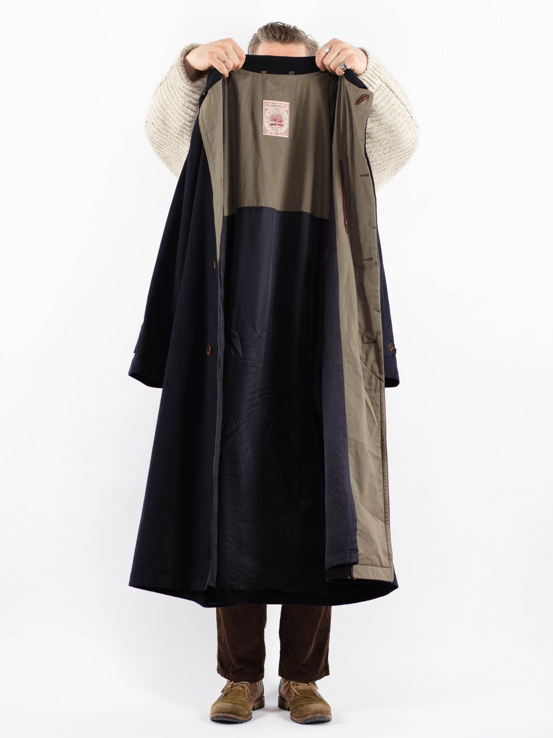 Vintage 90's Men Wool Blend Coat in BlueZ1614