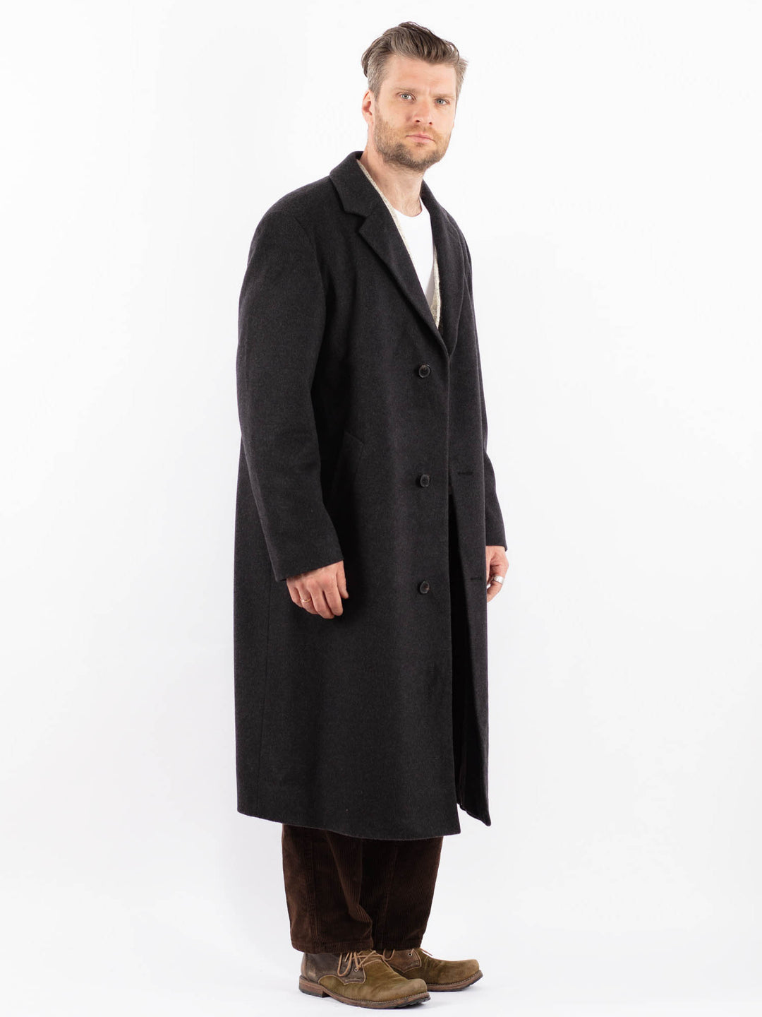 Vintage 90's Men Wool Coat in GrayZ1597