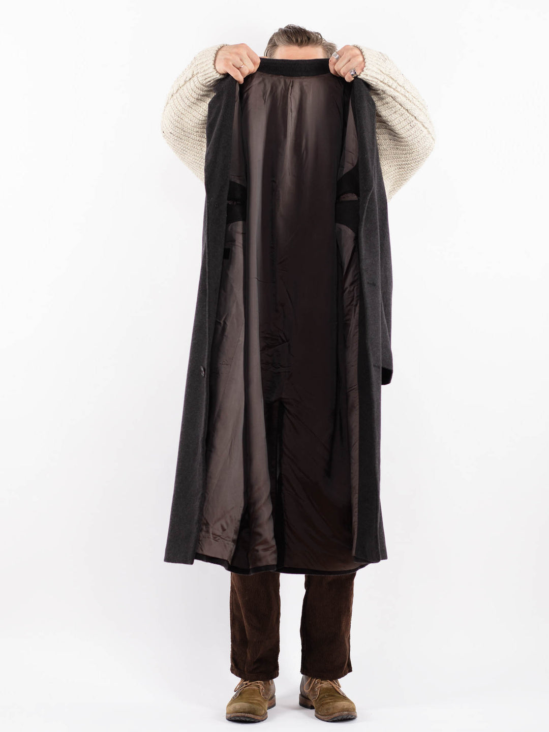 Vintage 90's Men Wool Coat in GrayZ1597