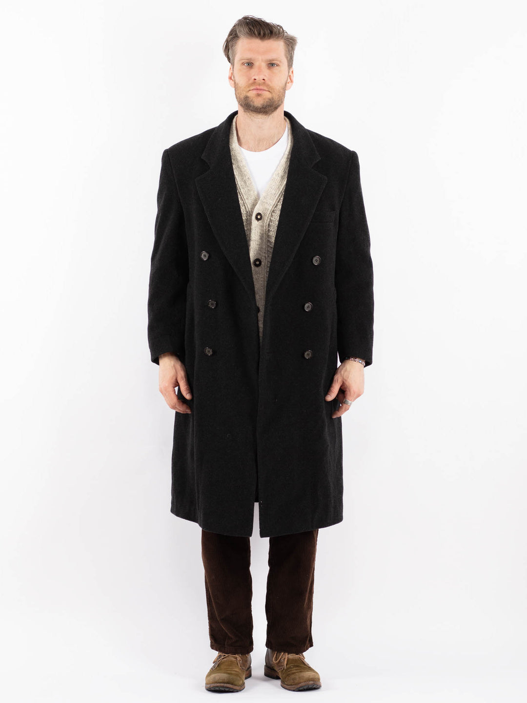 Vintage 90's Men Wool Blend Coat in GrayZ1599