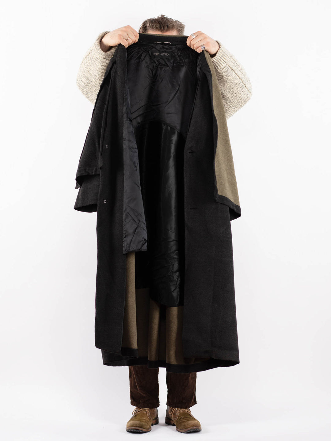 Vintage 90's Men Wool Blend Coat in GrayZ1618