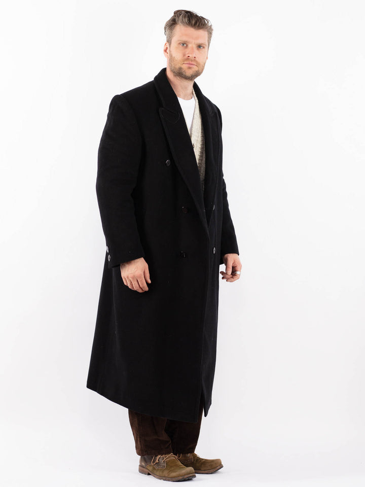 Vintage 90's Men Wool Coat in BlackZ1622
