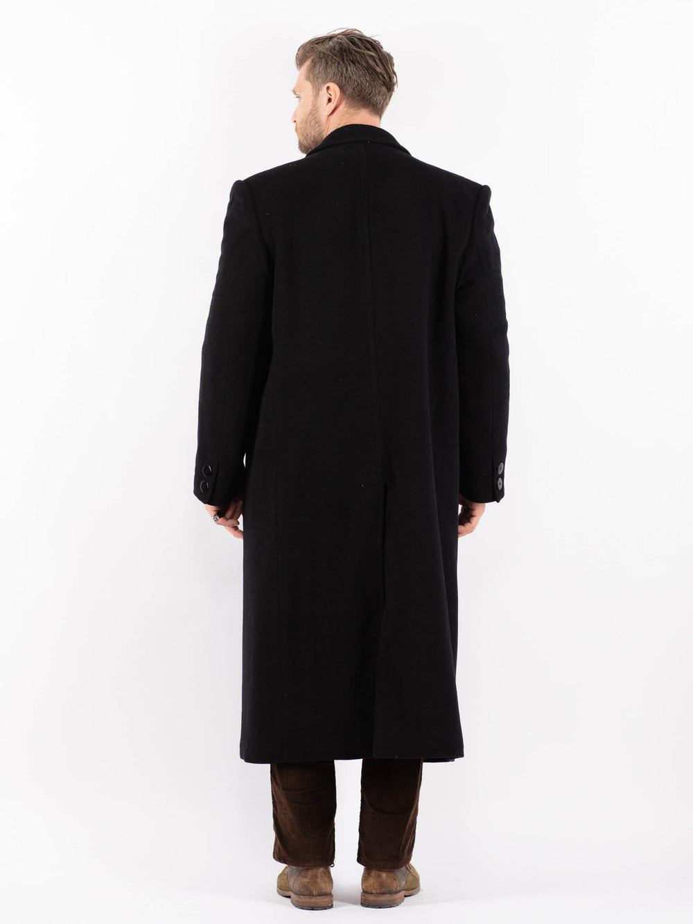 Vintage 90's Men Wool Coat in BlackZ1622