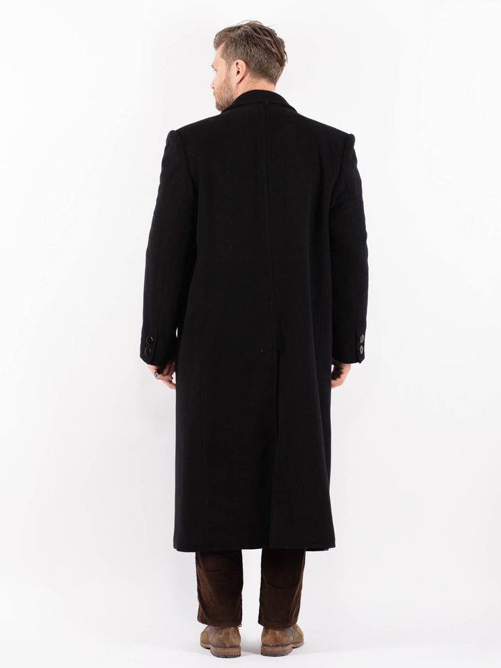 Vintage 90's Men Wool Coat in BlackZ1622