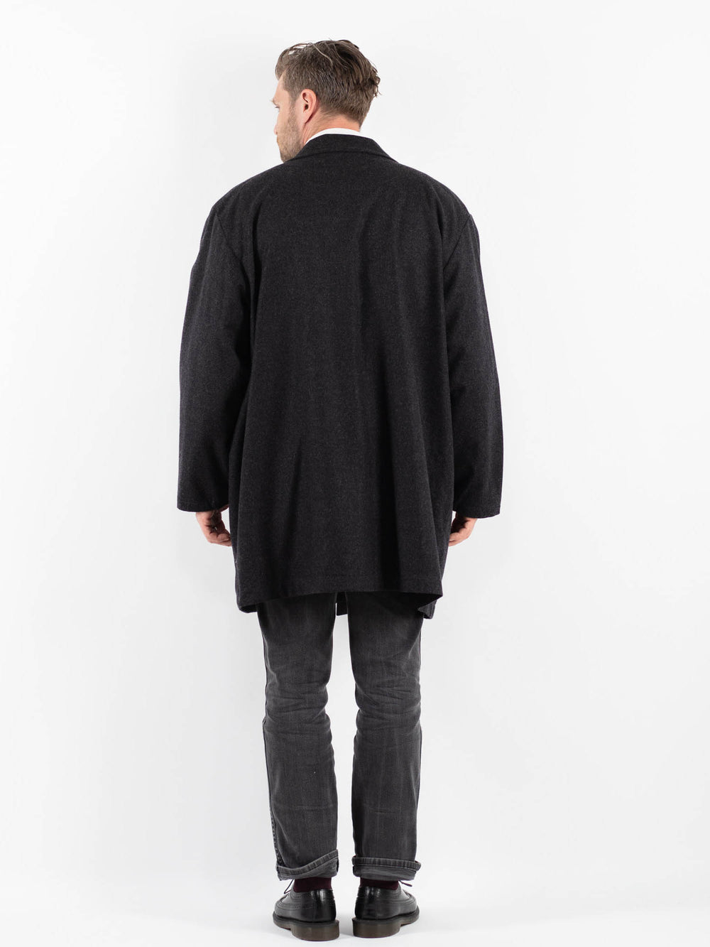 Vintage 90's Men Wool Coat in GrayZ1738