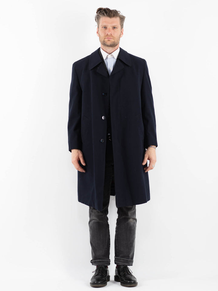 Vintage 90's Men Wool Blend Coat in BlueZ1740