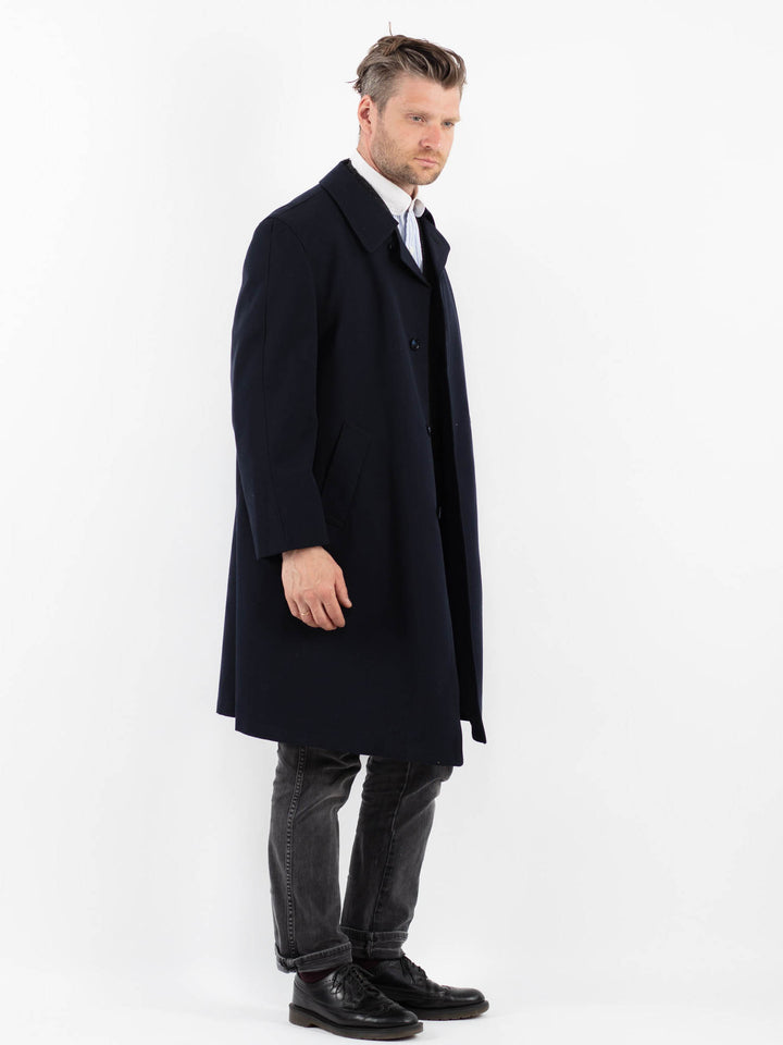 Vintage 90's Men Wool Blend Coat in BlueZ1740