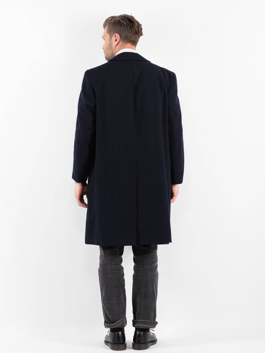 Vintage 90's Men Wool Blend Coat in BlueZ1740