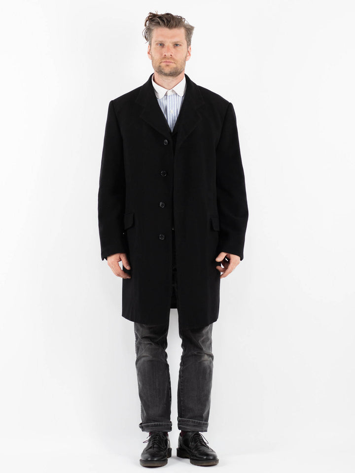 Vintage 00's Men Wool Blend Coat in BlackZ1743