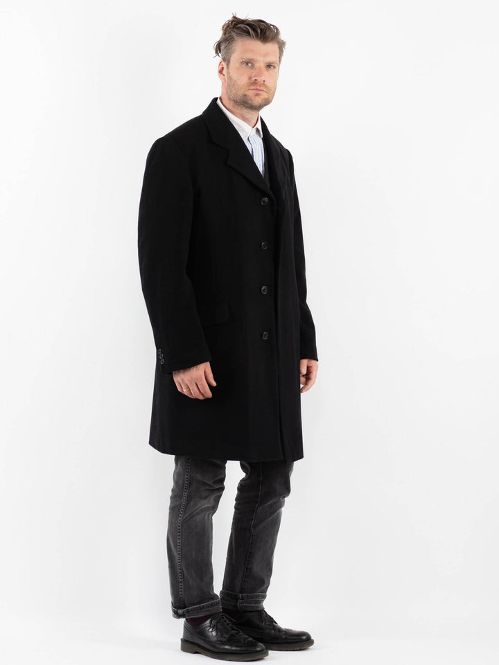 Vintage 00's Men Wool Blend Coat in BlackZ1743