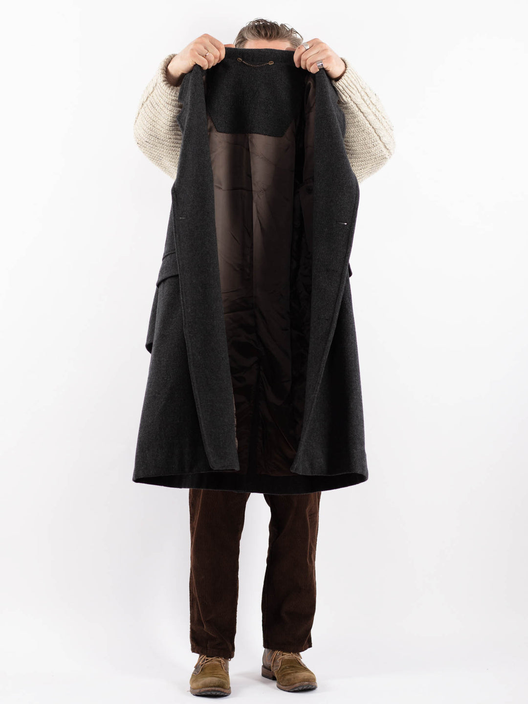 Vintage 90's Men Wool Blend Coat in GrayZ1632