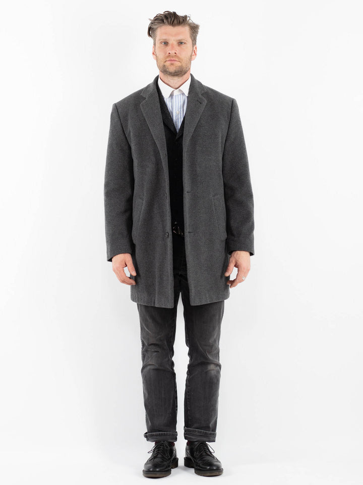Vintage 90's Men Wool Blend Coat in GrayZ1756