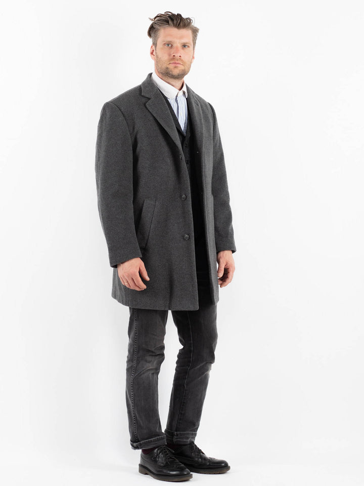 Vintage 90's Men Wool Blend Coat in GrayZ1756