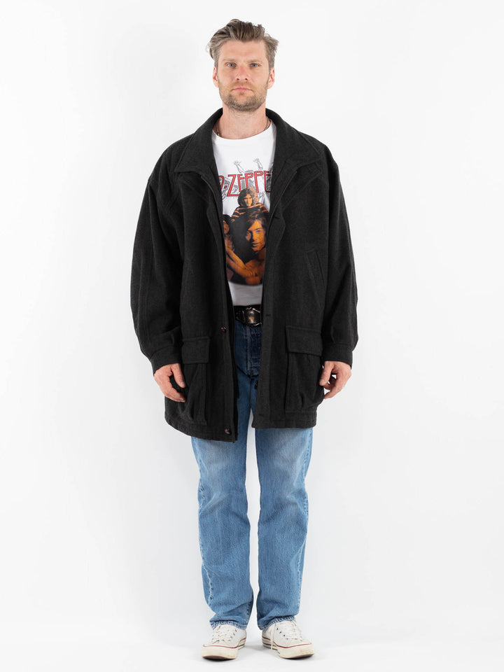 Vintage 90's Men Wool Blend Coat in GrayZ1767