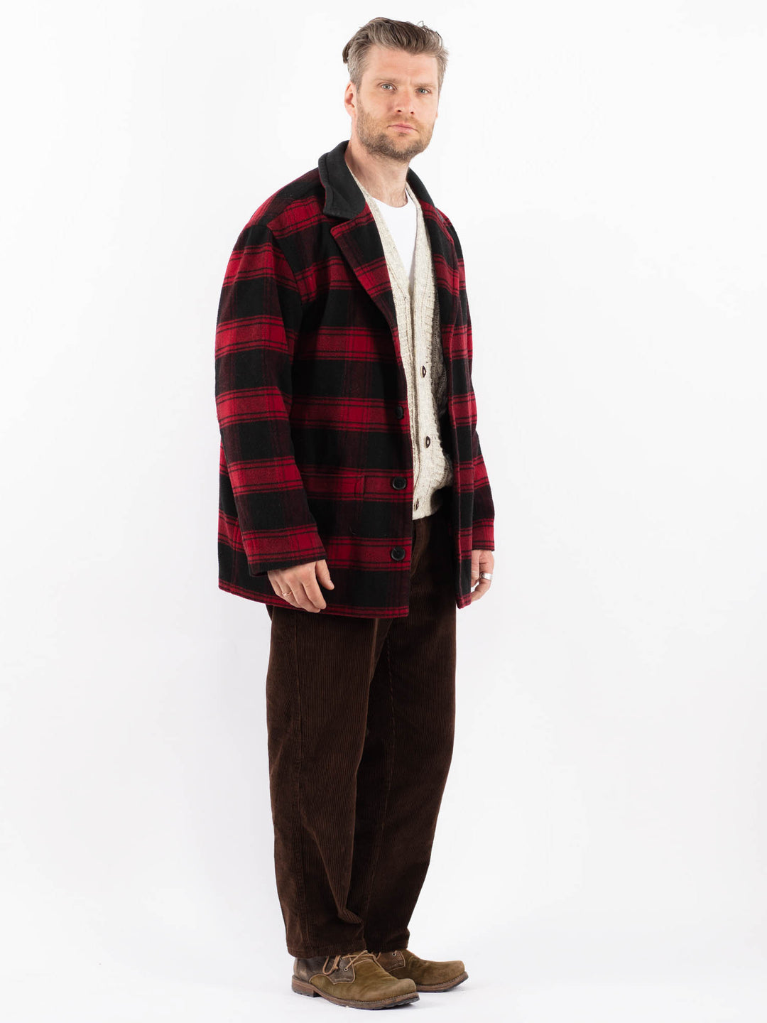 Vintage 90's Men Wool Blend Jacket in RedZ1638