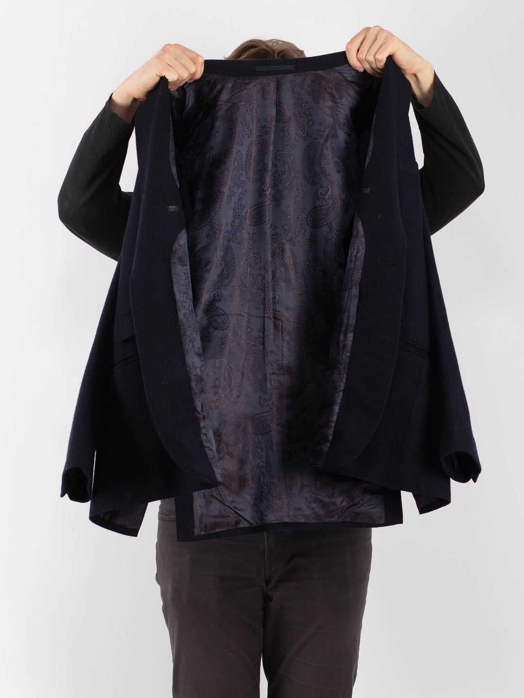 Vintage 90. gadu vīriešu vilnas žakete pelēkā krāsā