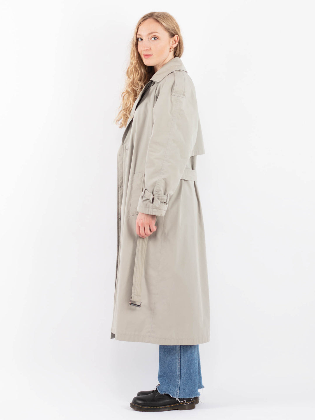 Vintage 90's Women Trench Coat in GrayV9441