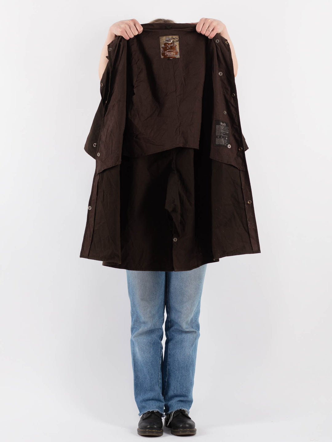 Vintage 90's Women Driza Bone Waxed Cotton Coat in Brown - NorthernGrip