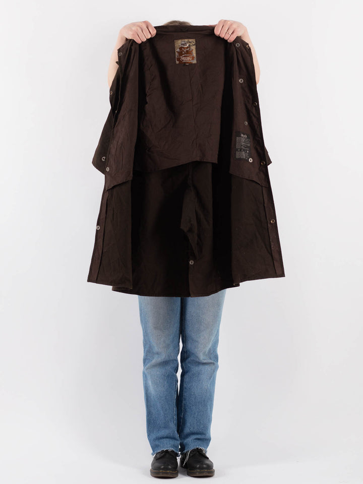 Vintage 90's Women Driza Bone Waxed Cotton Coat in Brown - NorthernGrip