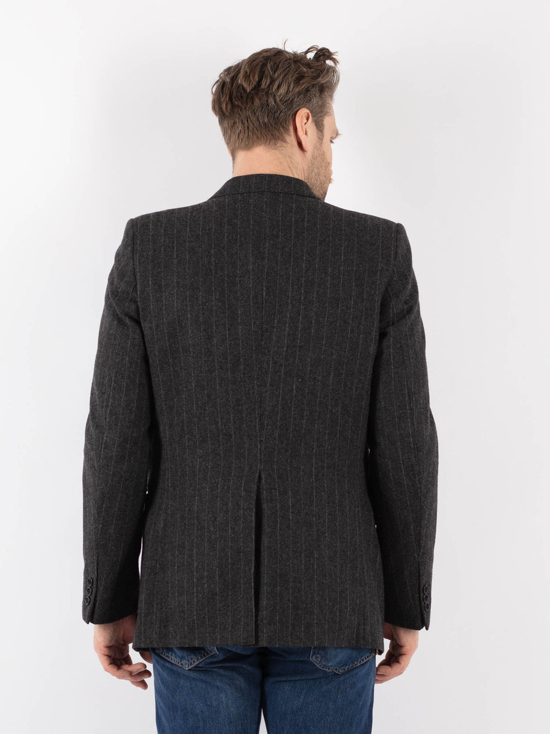Vintage 90's Men Wool Blazer Jacket in GrayZ1188