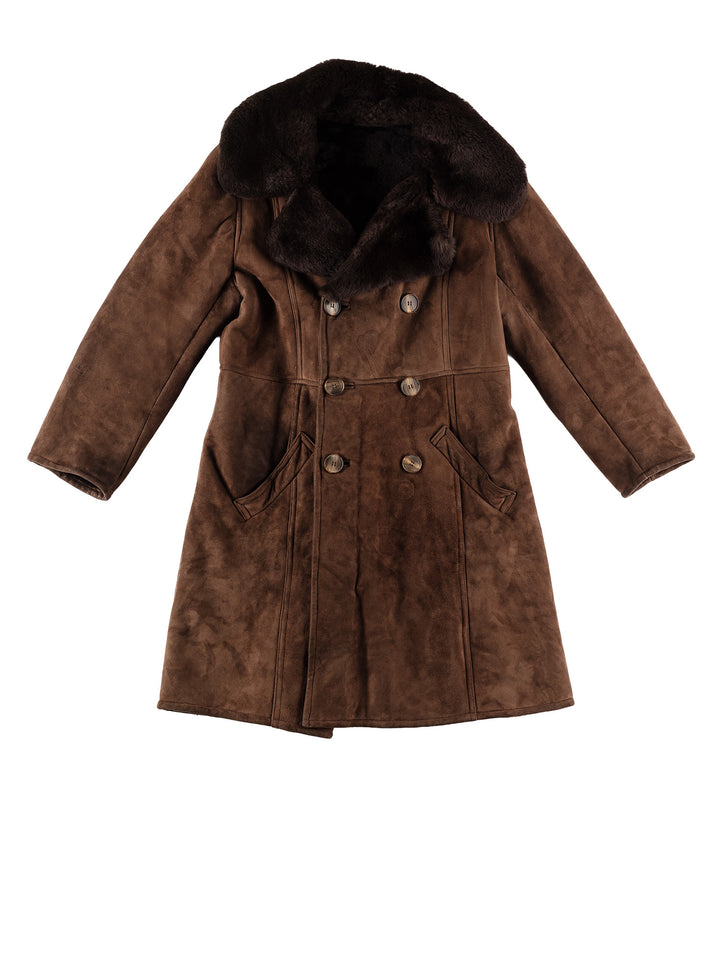 Vintage 70's Men Sheepskin Coat in BrownVN634
