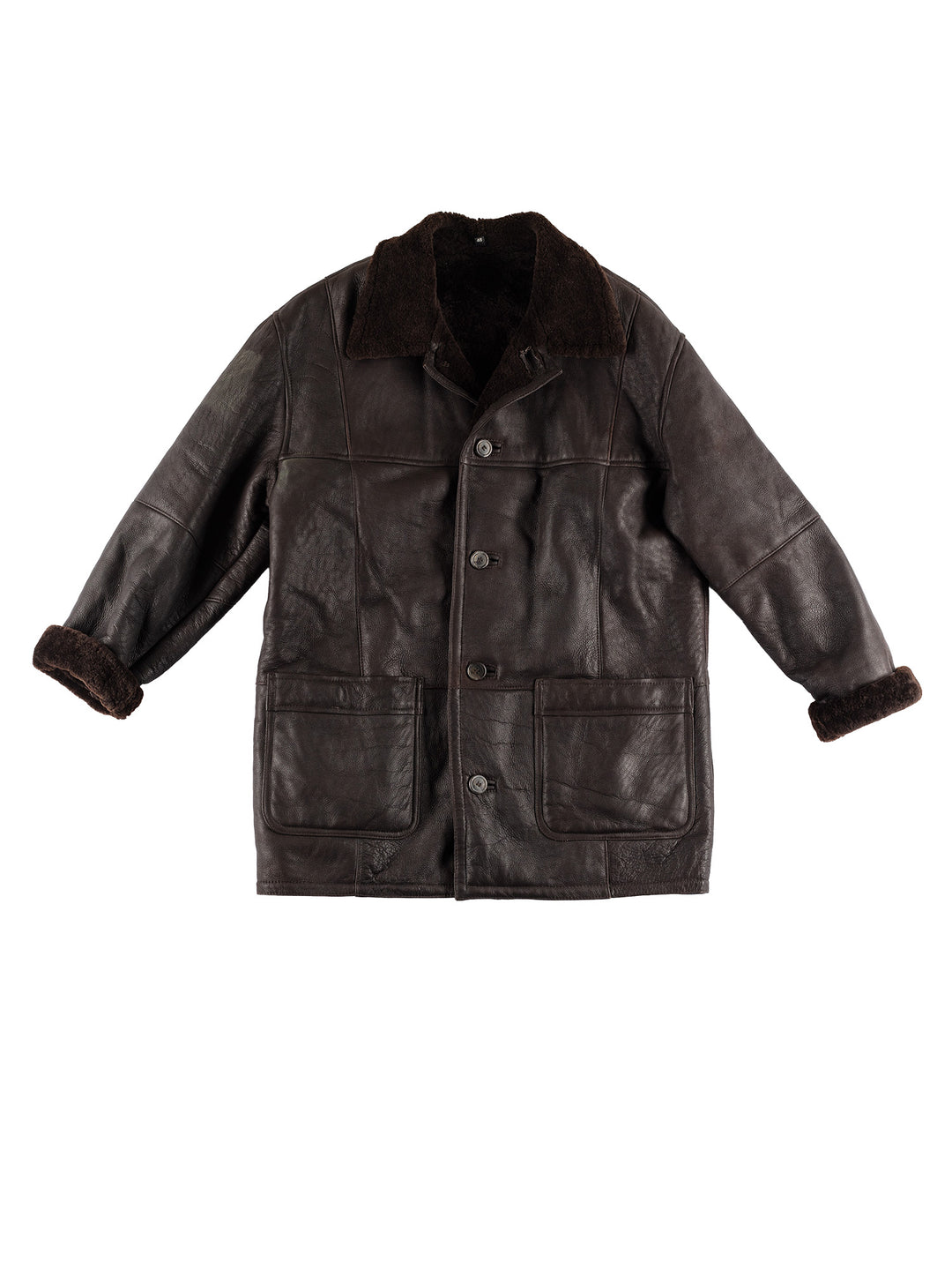 Vintage 80's Men Sheepskin Coat in BrownVN448