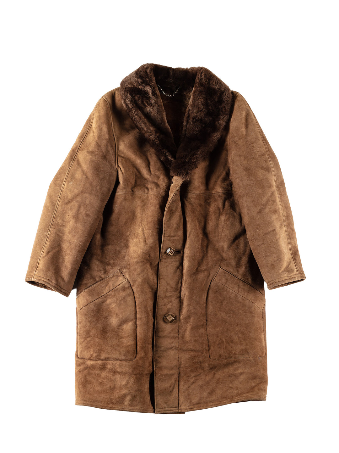 Vintage 70's Men Sheepskin Coat in BrownVN514