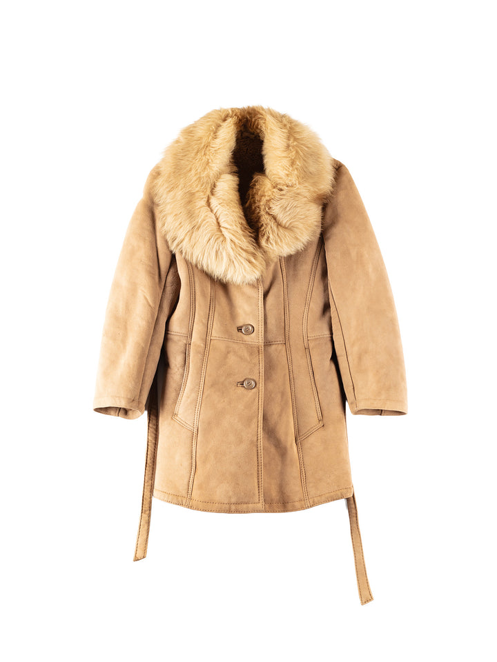 Vintage 70's Women Sheepskin Coat in BeigeMN318