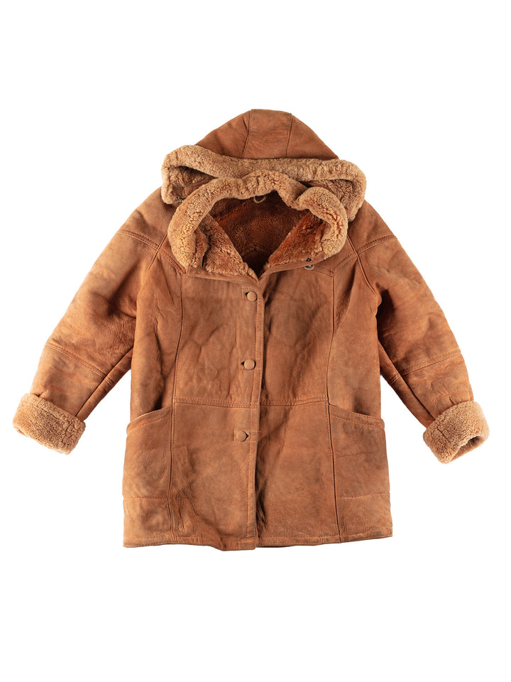 Vintage 70's Women Sheepskin Coat in BrownMN760