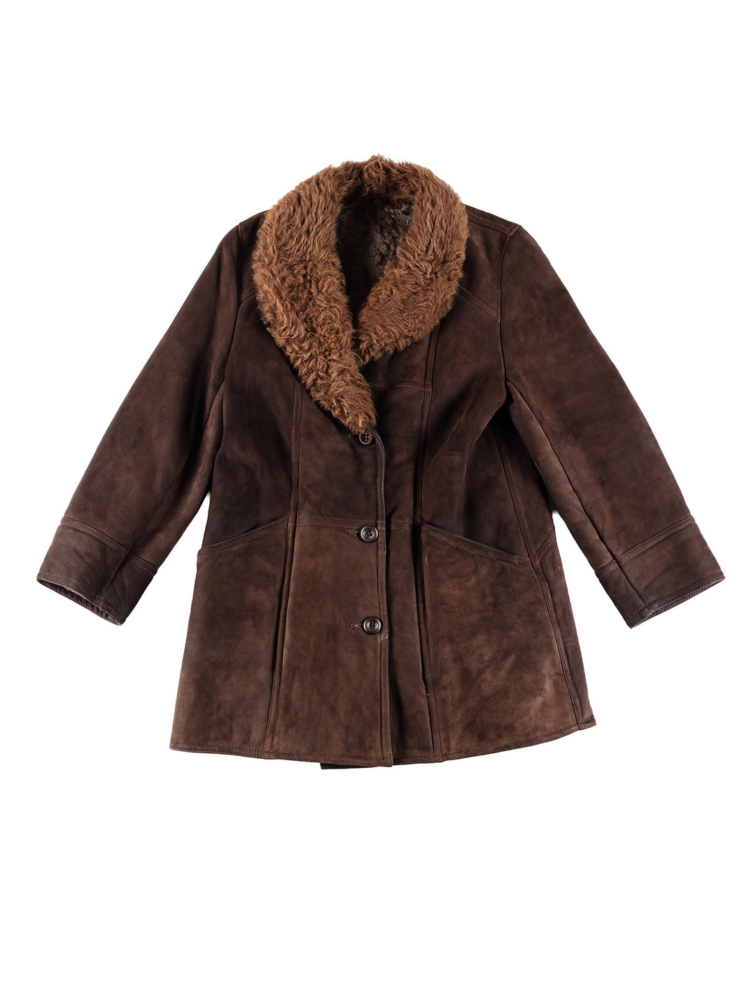 Vintage 70's Women Sheepskin Coat in BrownMN394